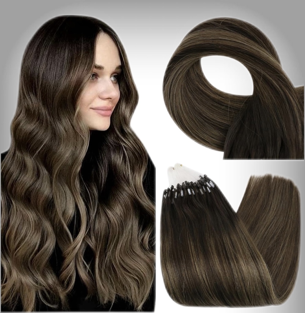 Extensii Microring Russian Hair Balayage #2/8/2 - Extensii de par București Extensii Microring Russian Hair Balayage #2/8/2 - Extensii de par București