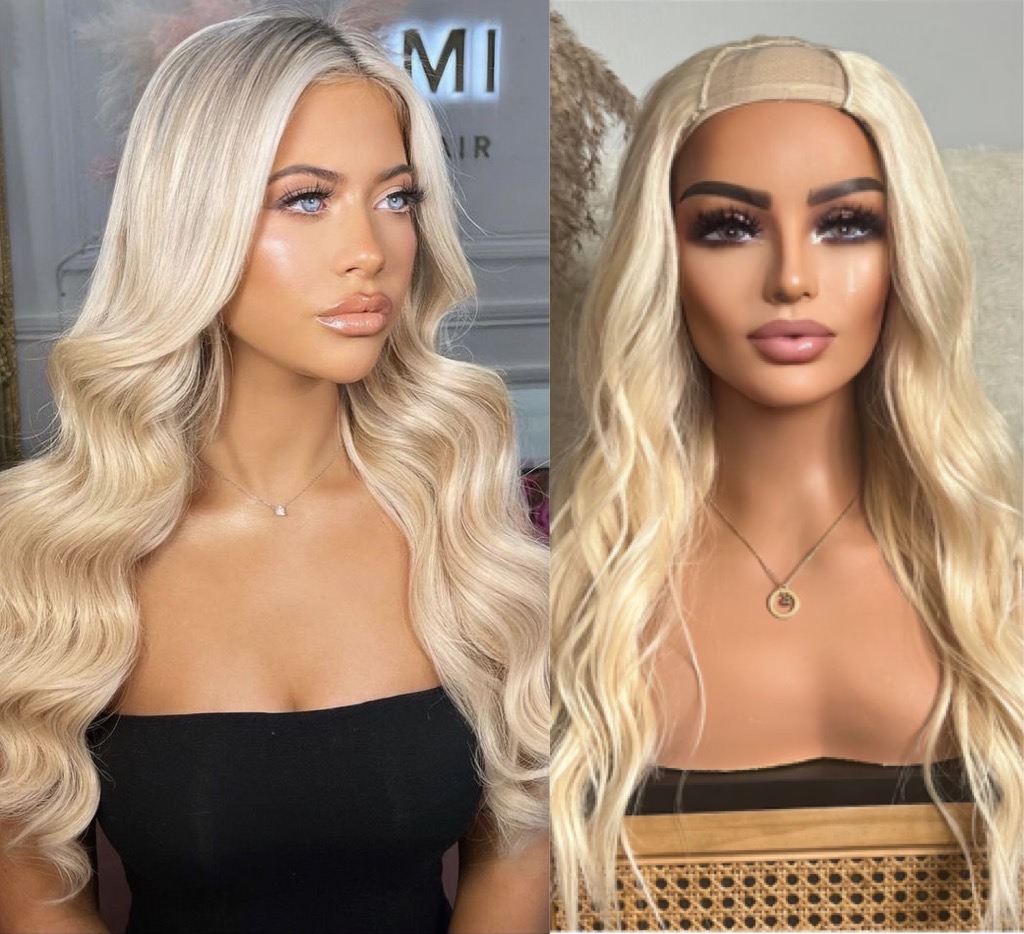 Semiperuca Par Natural U Part Blond Luminos Ondulat - Extensii de par București