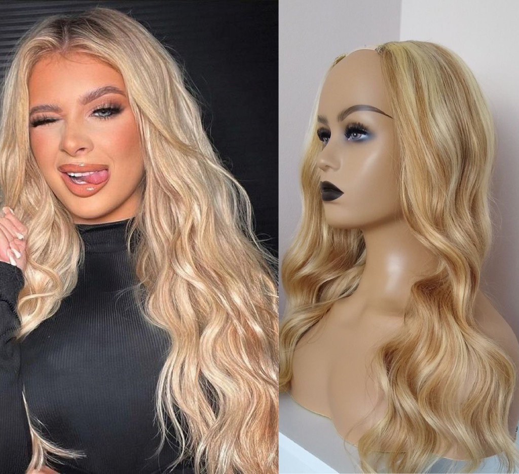 Semiperuca Par Natural U Part Blond Bej Ondulat - Extensii de par București