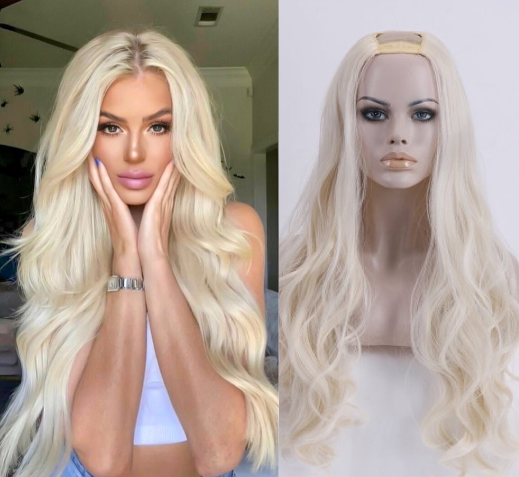 Semiperuca Par Natural U Part Blond Deschis Ondulat - Extensii de par București