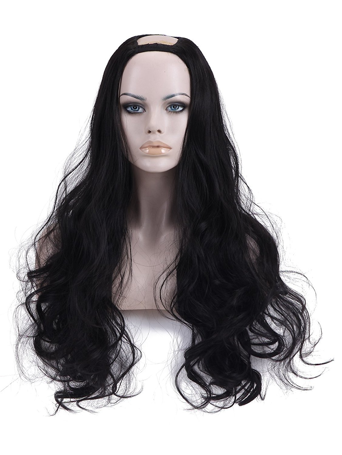 Semiperuca Par Natural U Part Negru Natural Ondulat 2 - Extensii de par București