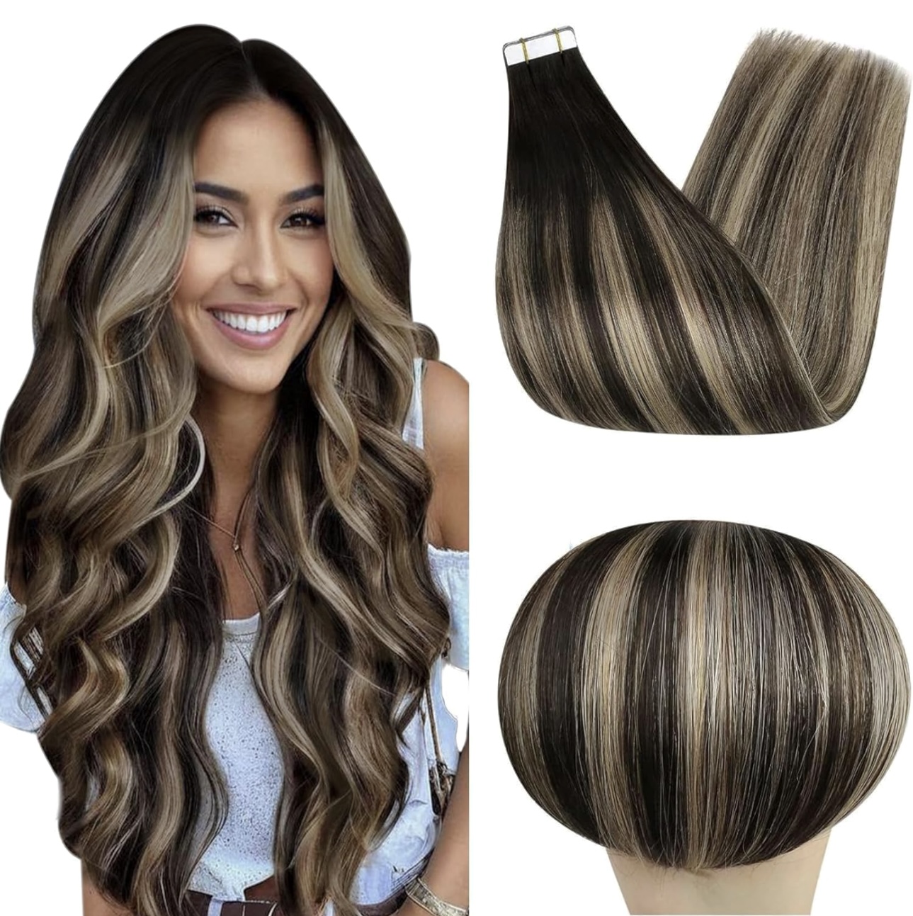 Extensii Tape In Luxe Balayage #2/ #19/#2 - Extensii de par București