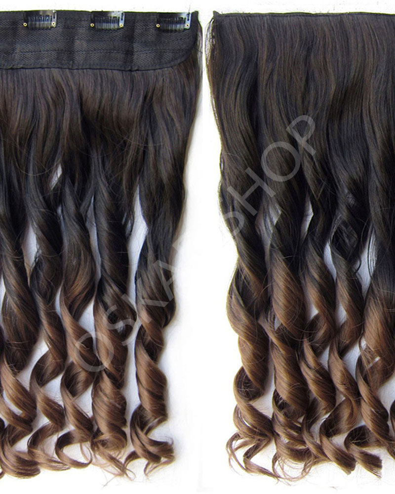 Trese Clip-On Ondulate Sintetic Ombre #1B 8 - Extensii de par București