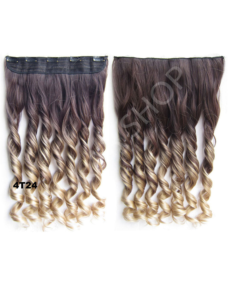 Trese Clip-On Ondulate Sintetic Ombre #4 24 - Extensii de par București