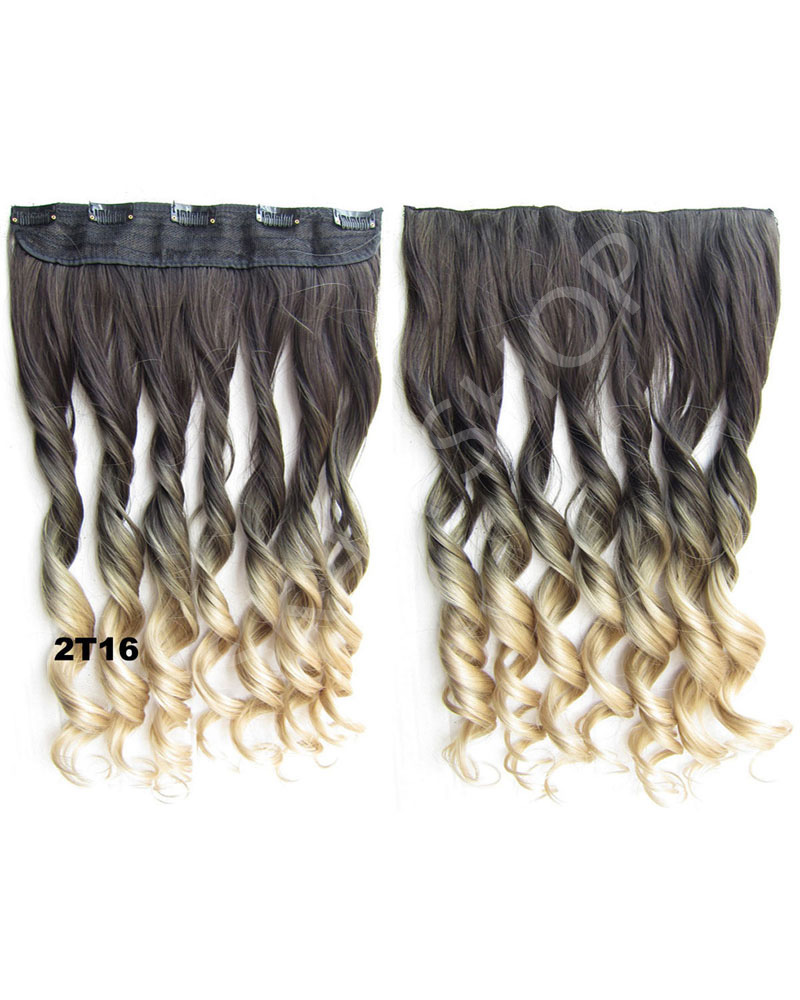 Trese Clip-On Ondulate Sintetic Ombre #2 16 - Extensii de par București
