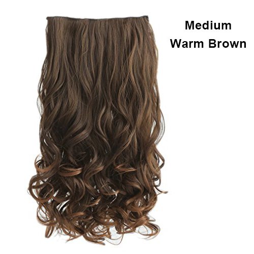 Trese Clip-On Ondulate Sintetic Castaniu 4# - Extensii de par București