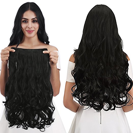 Trese Clip-On Ondulate Sintetic Negru - Extensii de par București