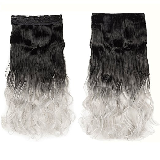 Trese Clip-On Ondulate Sintetic Ombre Negru Grey - Extensii de par București