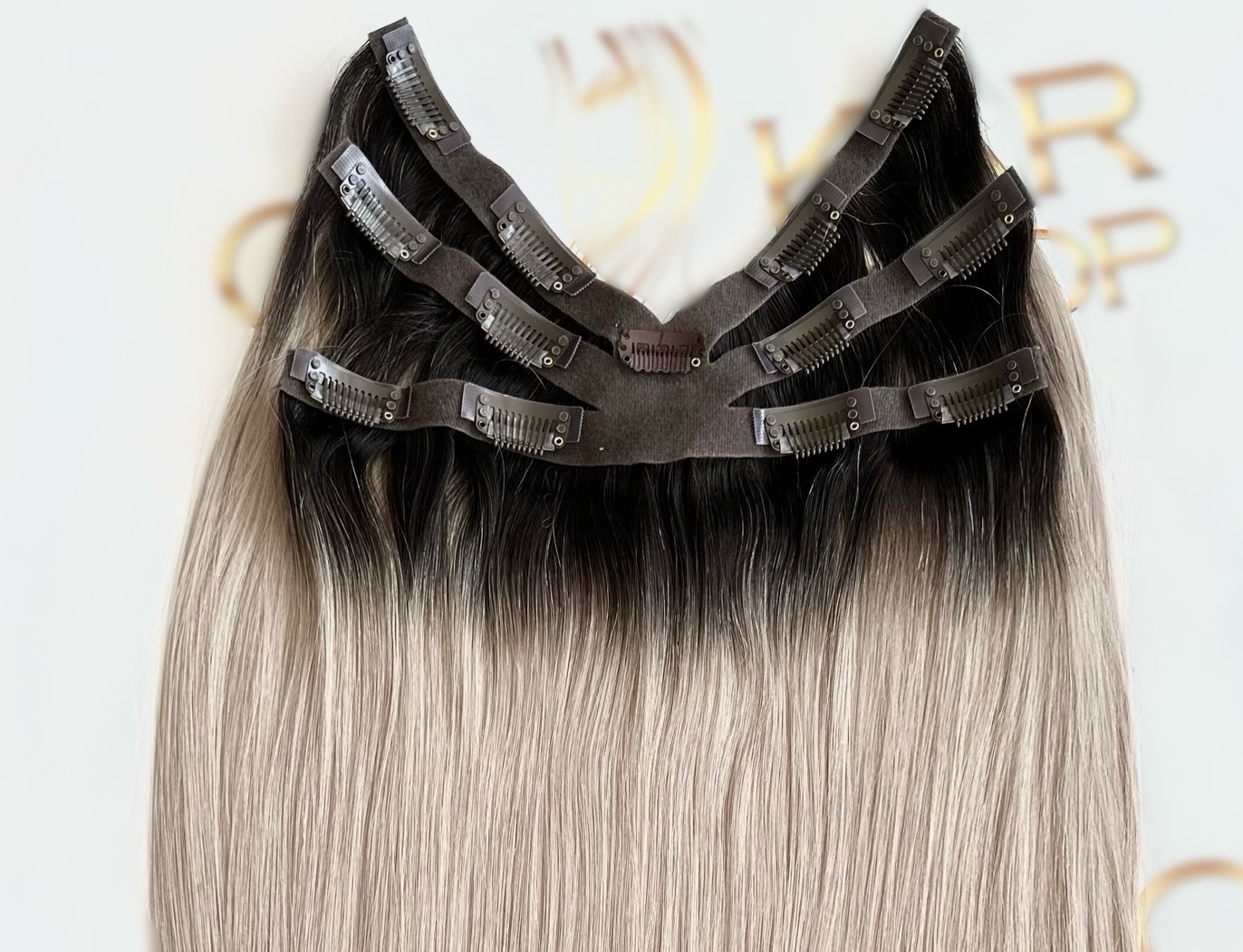 Tresa Eva Hair (6D) Ombre Negru Natural/ Grey - Extensii de par București