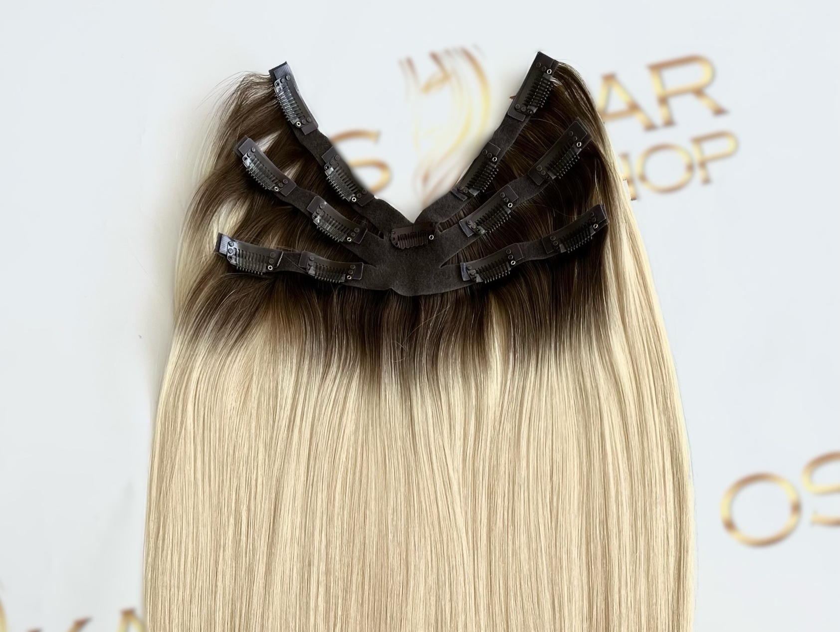 Tresa Eva Hair (6D) Ombre Saten Mediu/ Blond Deschis #3/ #60 - Extensii de par București