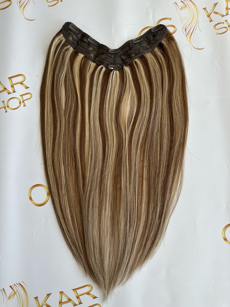 Trese de Par Natural V-Shape Luxe Balayage #19/Silver - Extensii de par București Trese de Par Natural V-Shape Luxe Balayage #19/Silver - Extensii de par București