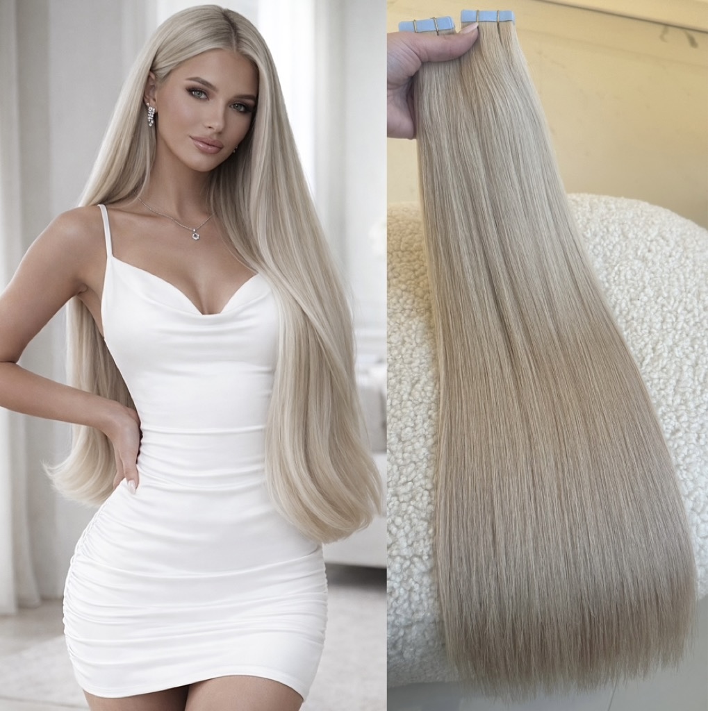 Extensii Tape-in Russian Hair DOUBLE TAPE SILVER