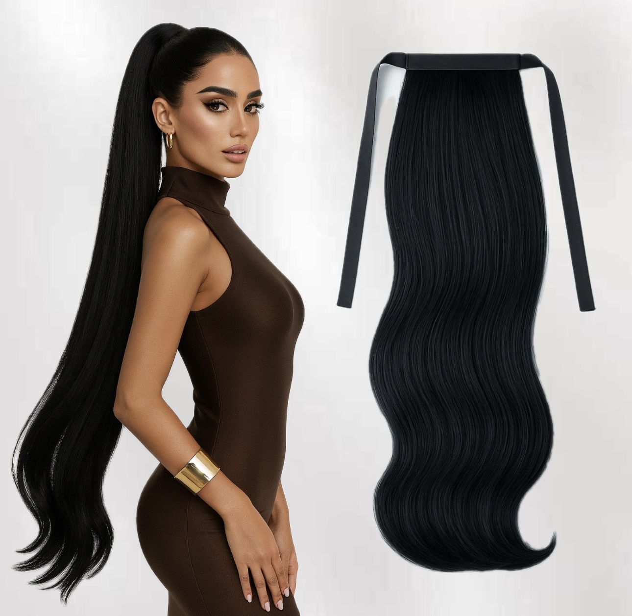 Coada de par Russian Hair Negru #1