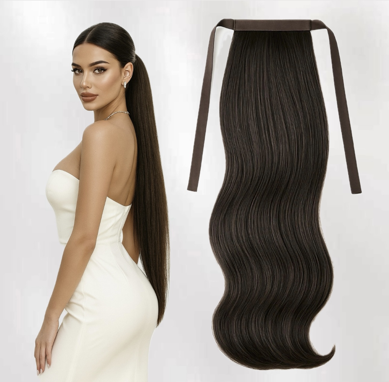 Coada de par Russian Hair #2 Saten Inchis