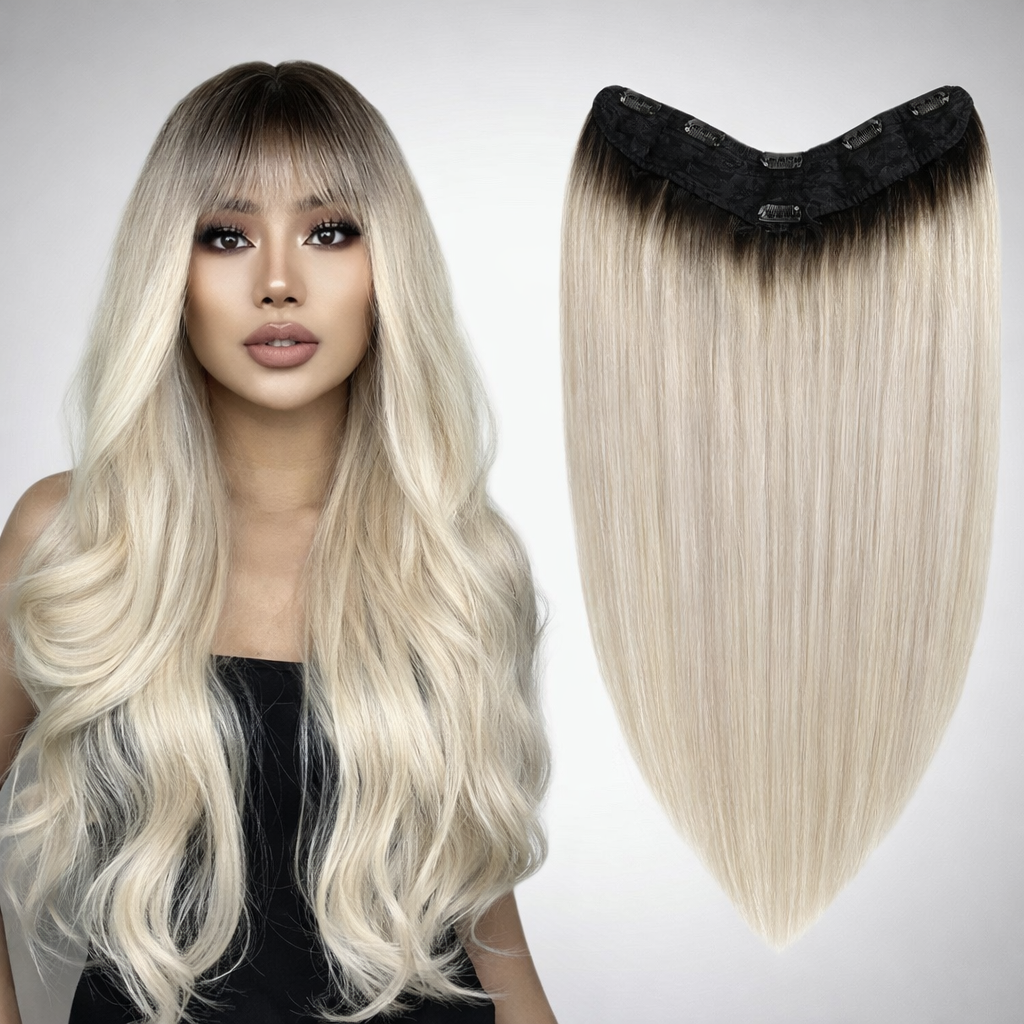 Trese de Par Natural V-Shape Ombre #1B/Silver