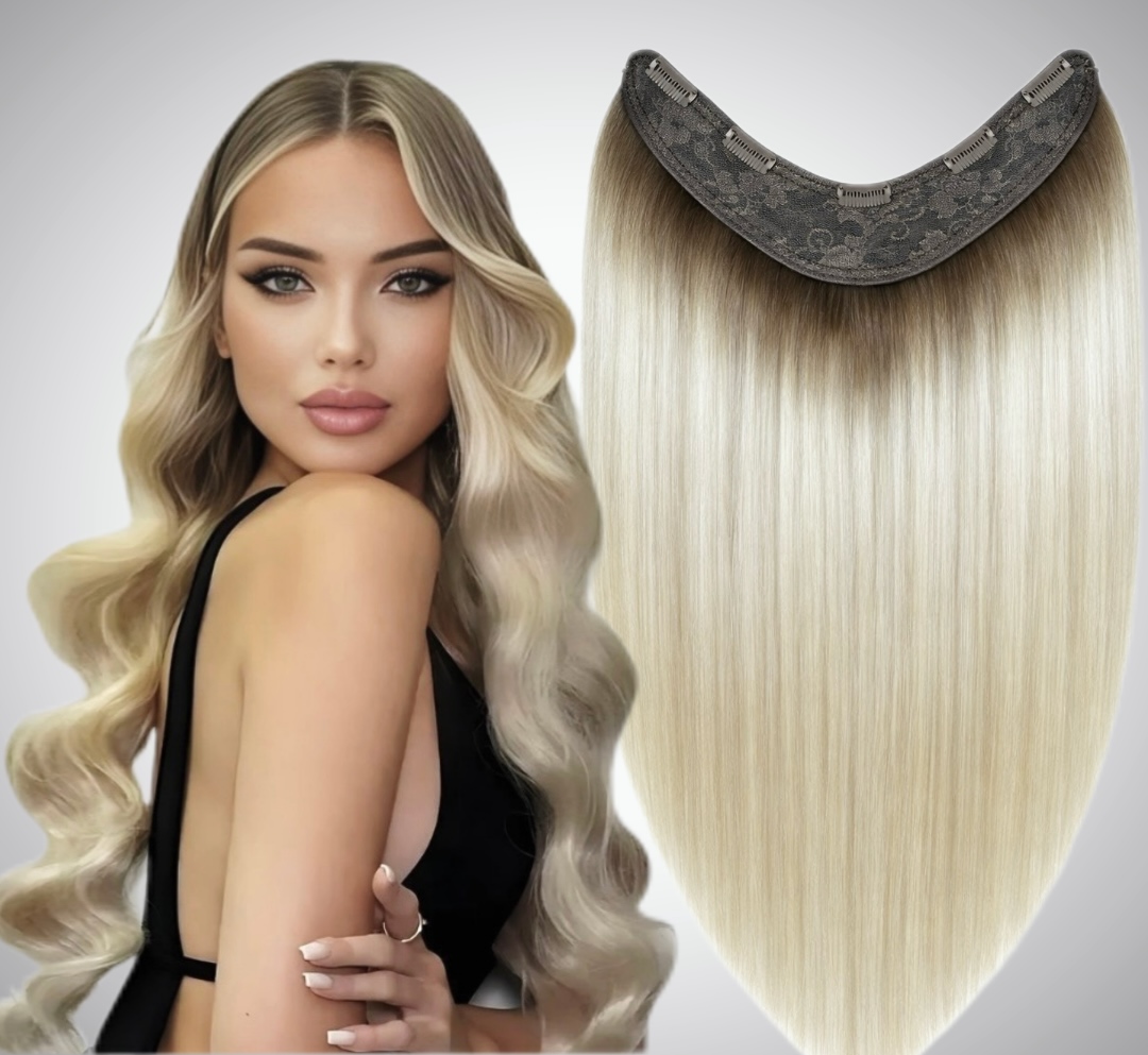 Trese de Par Natural V-Shape Diamond Ombre #8/Silver