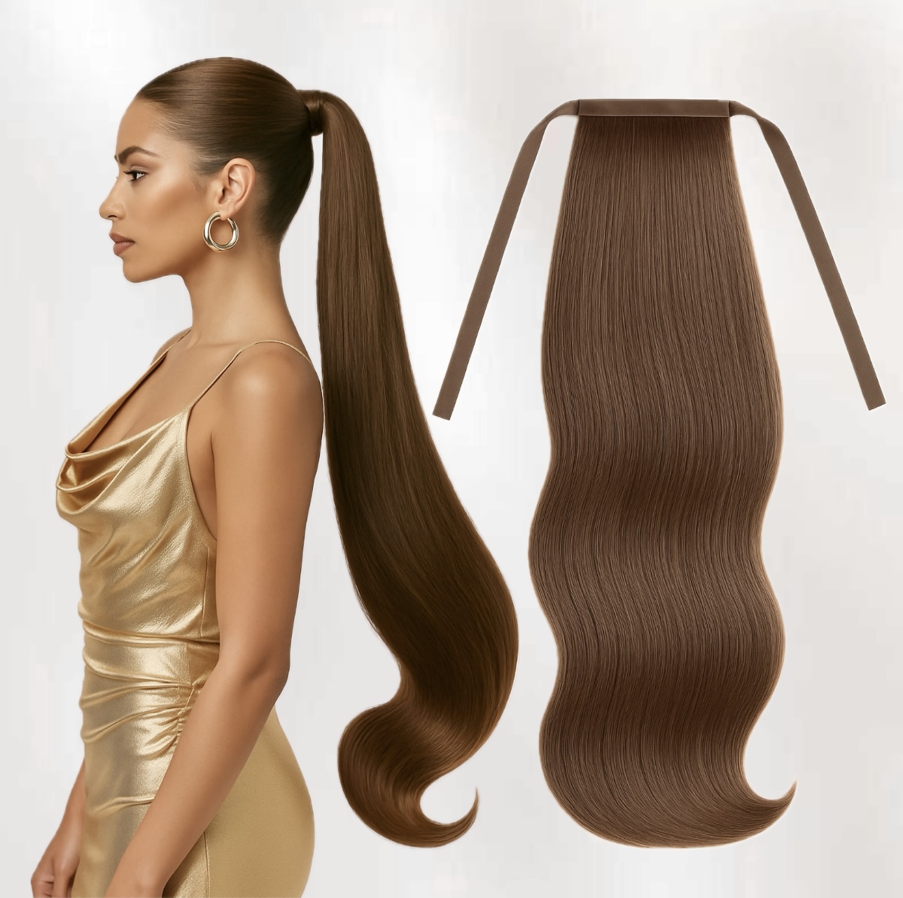 Coada de par Russian Hair  #6 Saten Natural