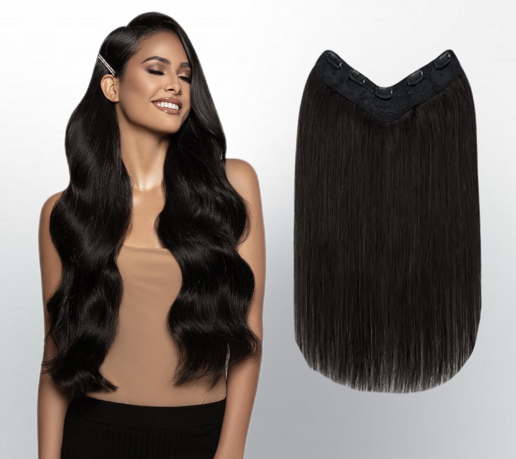 Trese de Par Natural V-Shape Luxe Saten Inchis #2