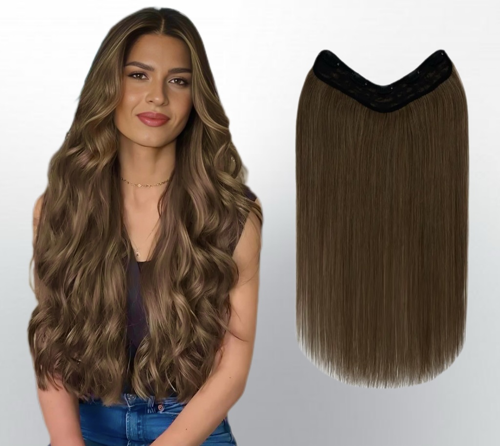 Trese de Par Natural V-Shape Luxe #7 Saten Deschis