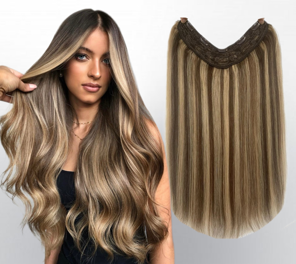 Trese de Par Natural V-Shape Luxe Balayage #4/#24