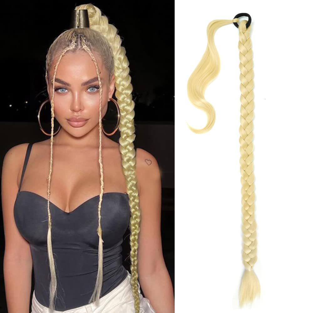 Coada de par pentru impletituri, Blond Deschis, 70 cm