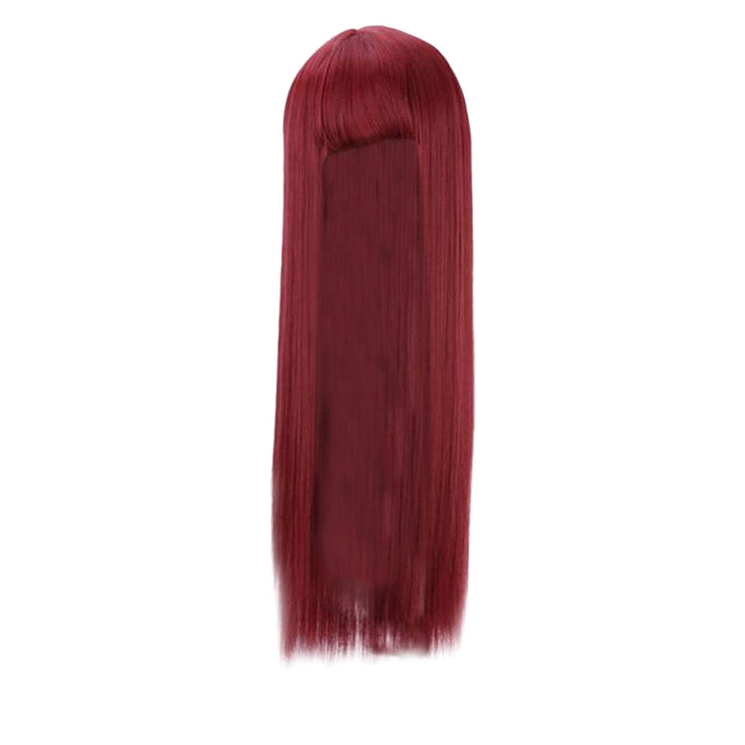 Peruca partiala cu breton burgundy