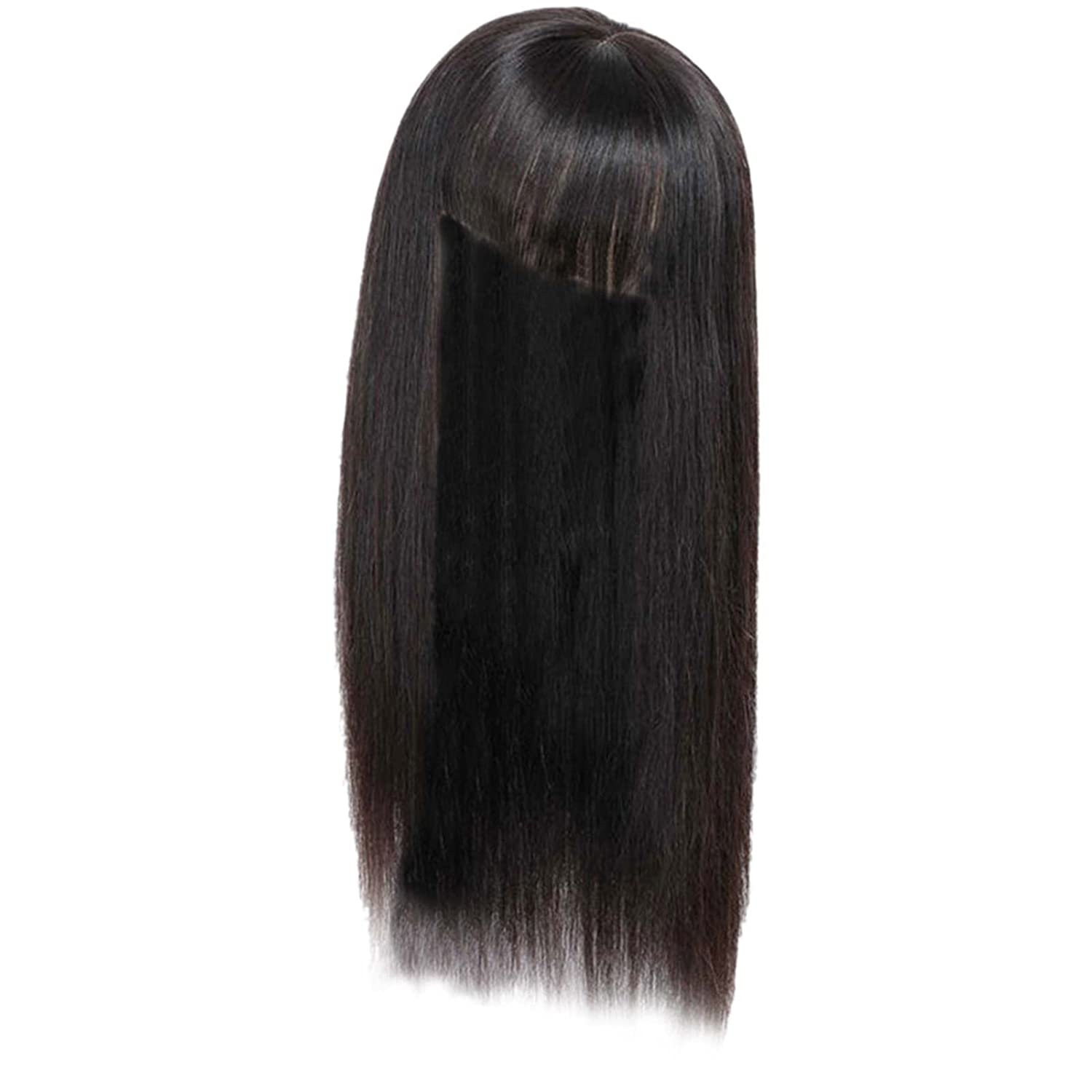 Peruca partiala cu breton negru natural #1B