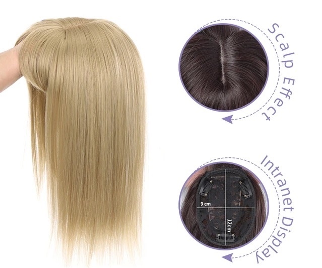 Peruca partiala cu breton Blond Bej