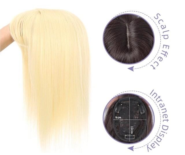 Peruca partiala cu breton Blond Deschis #60