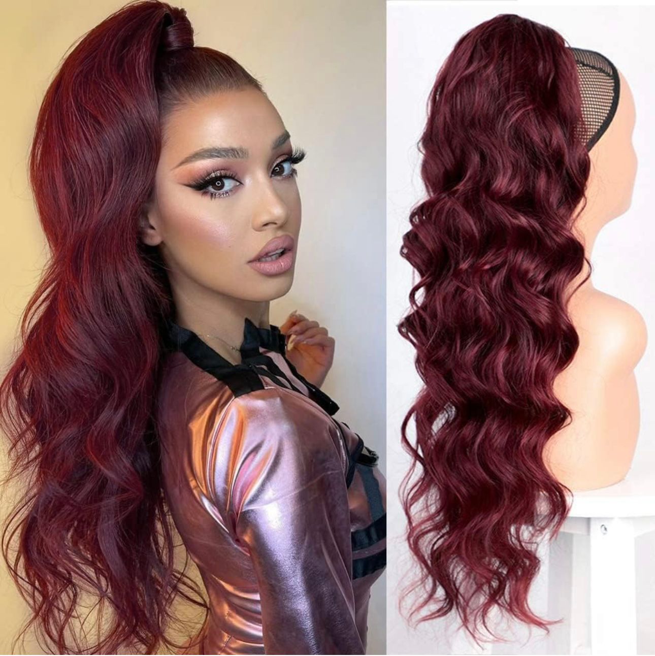 Coada cu Snur #Burgundy 70 cm