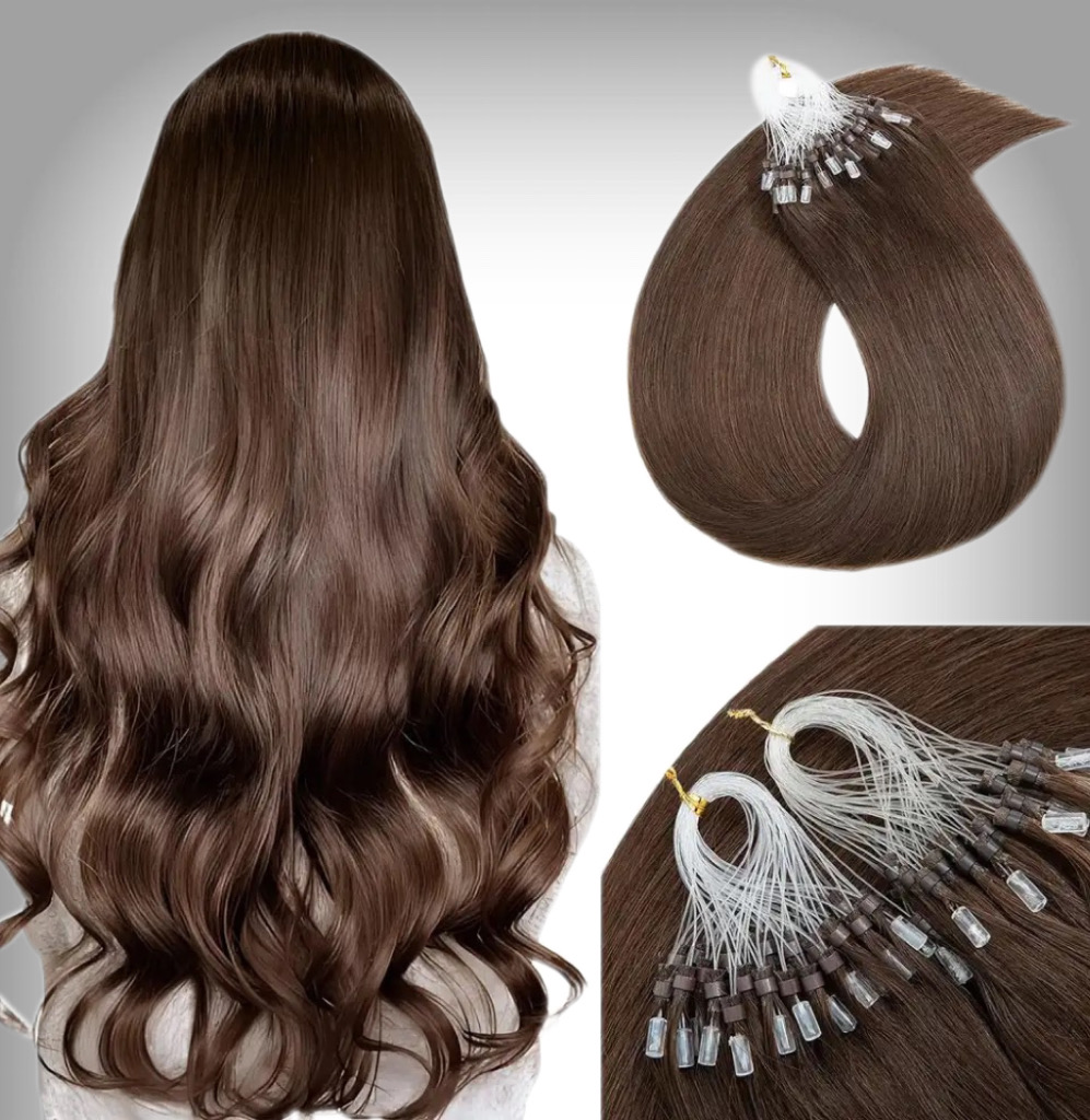 Extensii Microring Russian Hair #6 Saten Natural