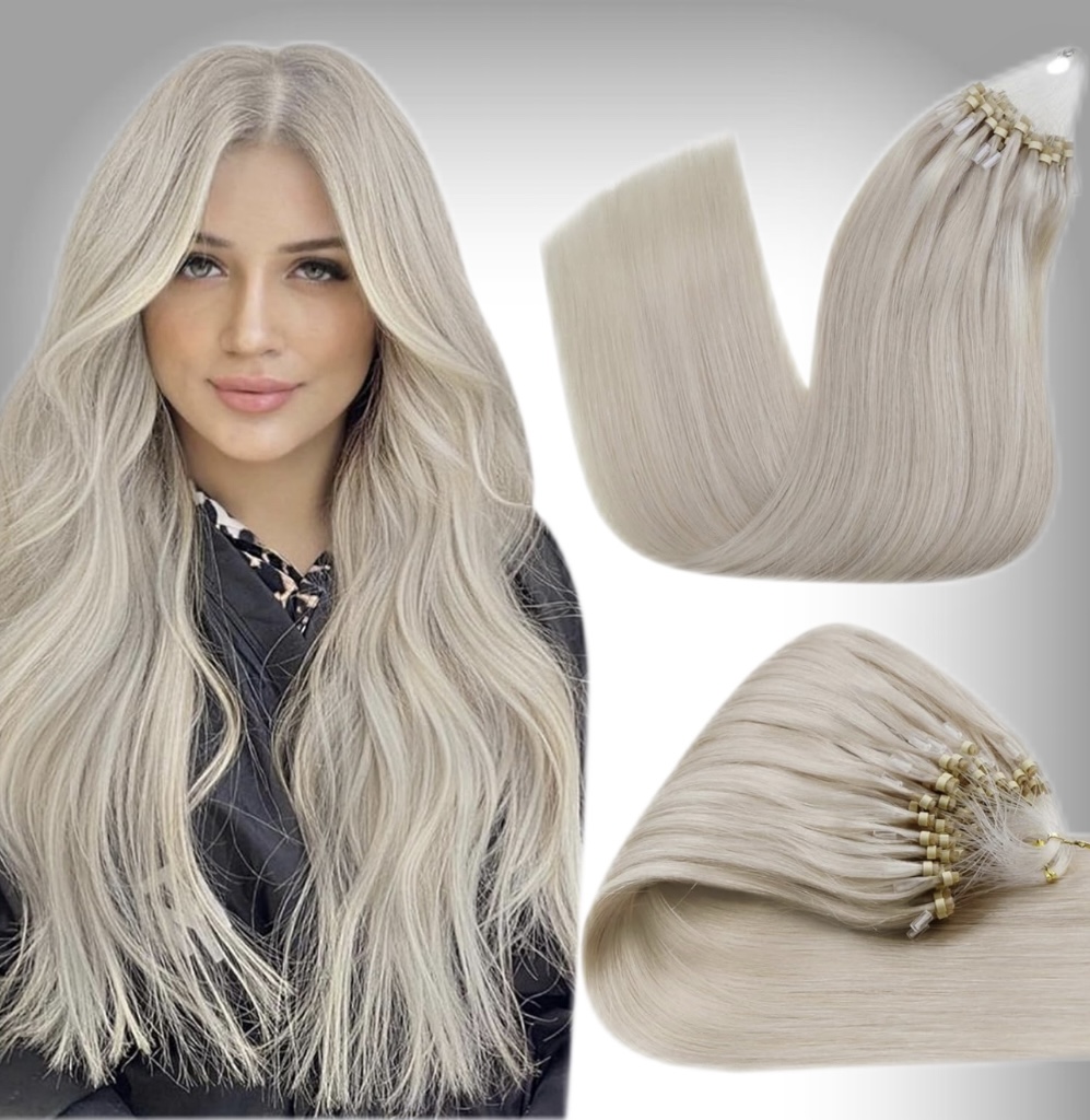 Extensii Microring Russian Hair Light Grey