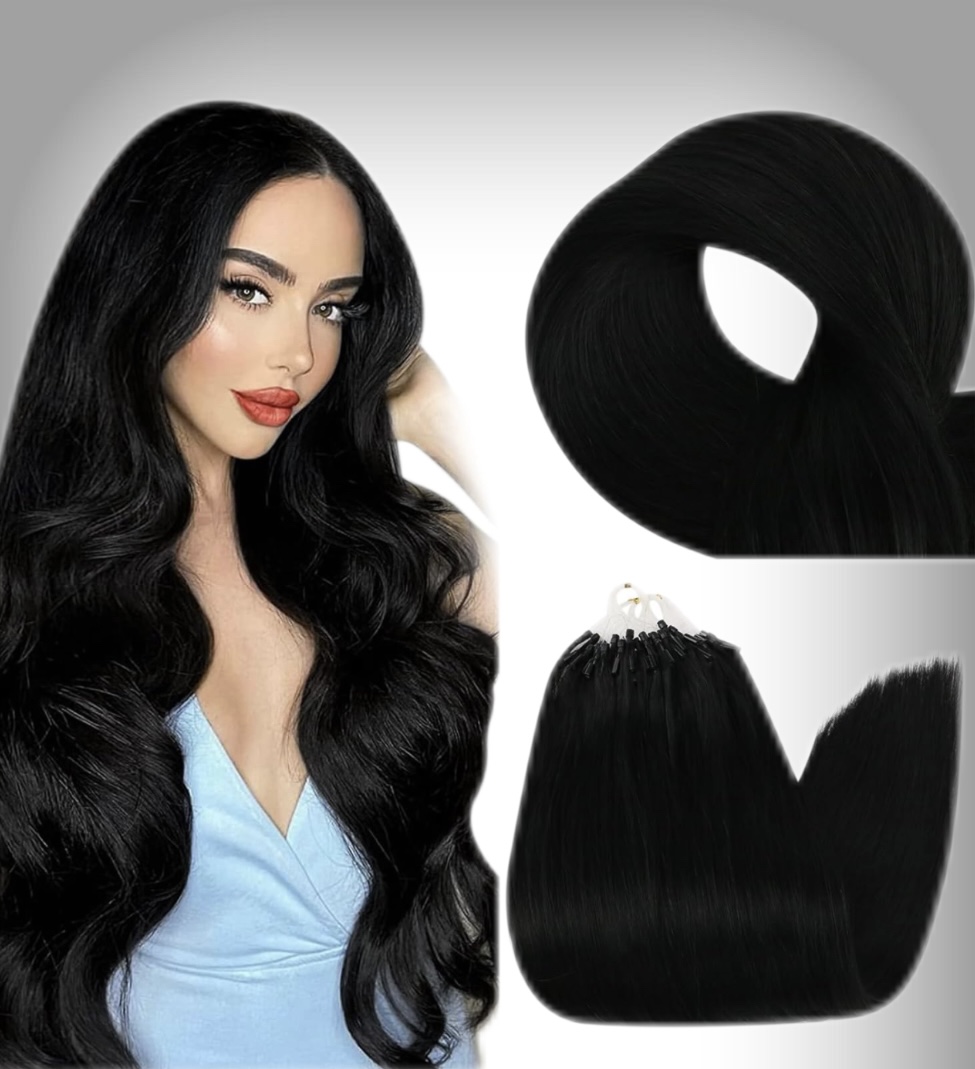Extensii Microring Russian Hair #1 Negru