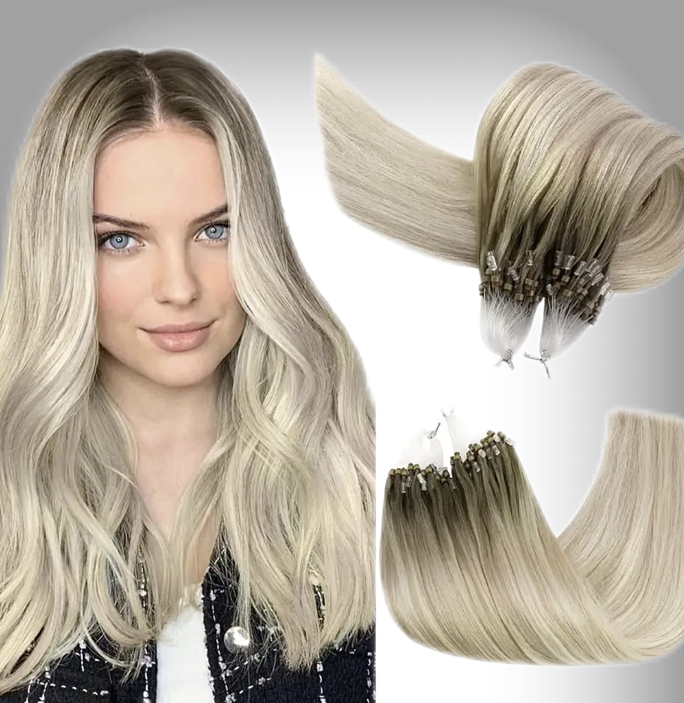 Extensii Microring Russian Hair Ombre #8/Silver