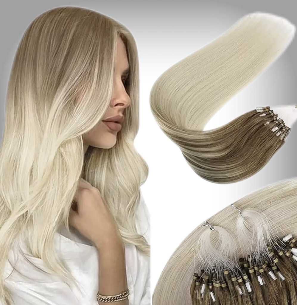 Extensii Microring Russian Hair Ombre #7/Silver