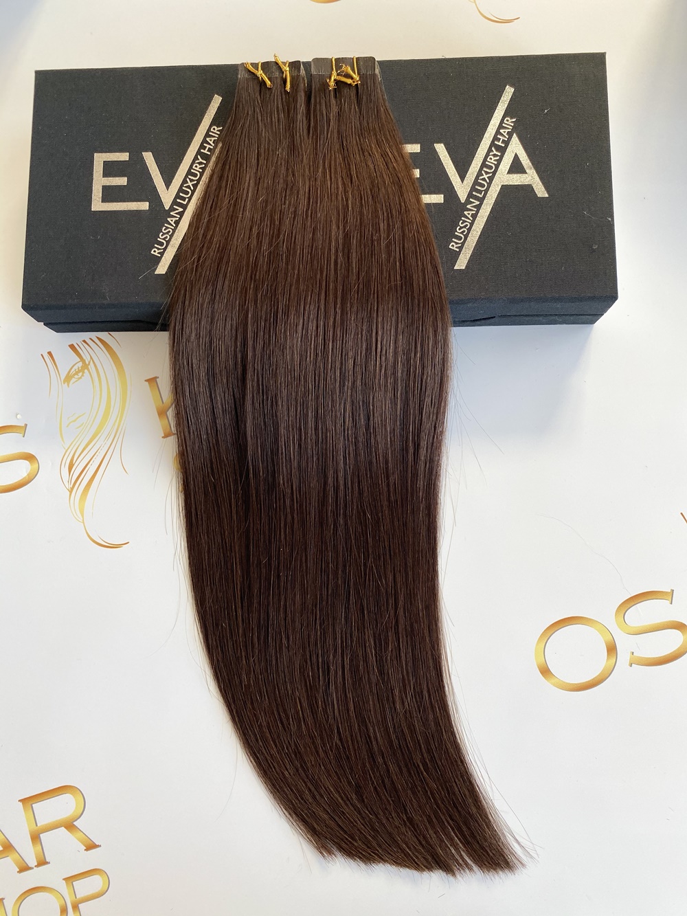 Extensii Tape-in Russian Hair DOUBLE TAPE Castaniu #4