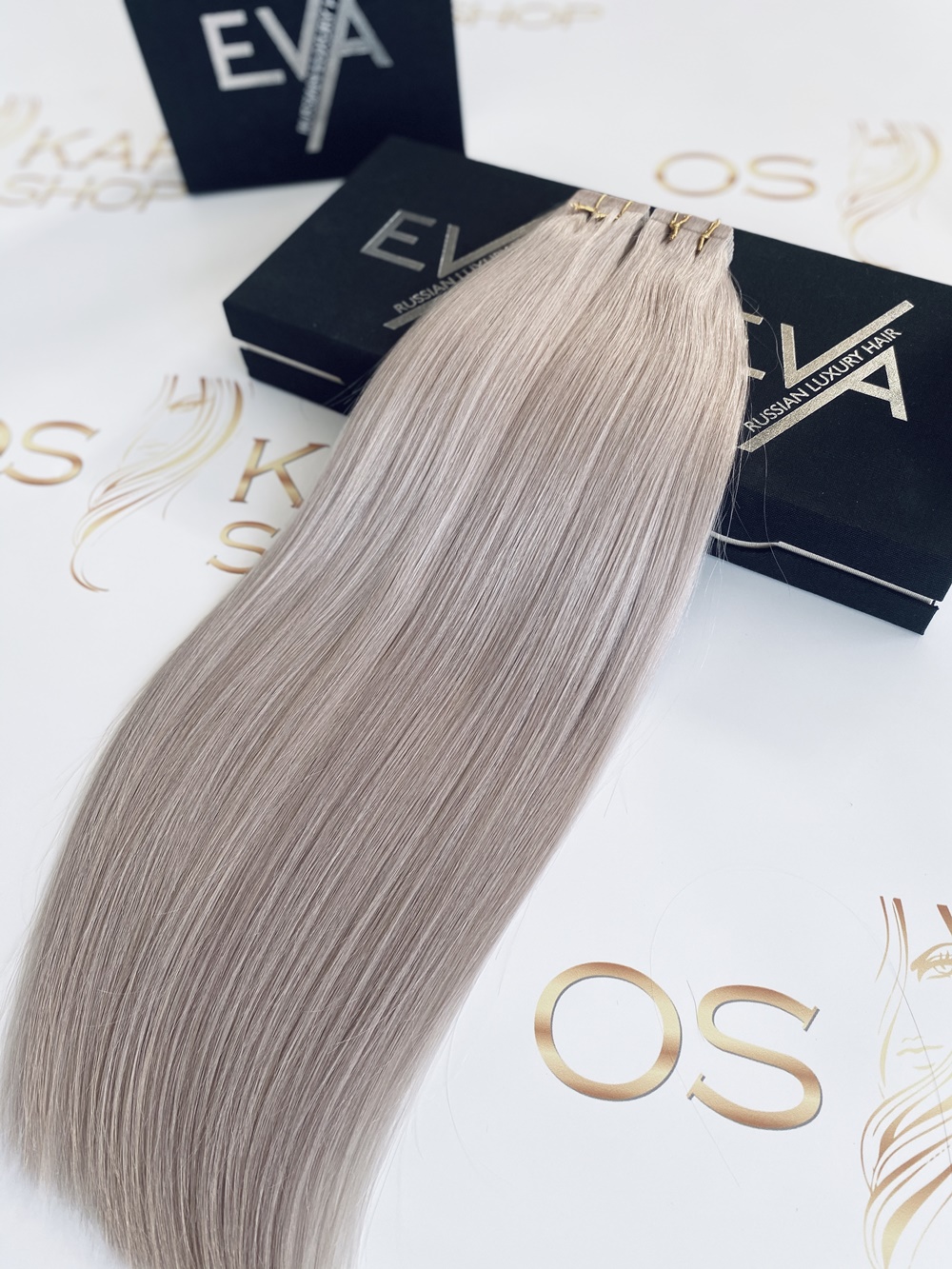 Extensii Tape-in Russian Hair DOUBLE TAPE Light Grey